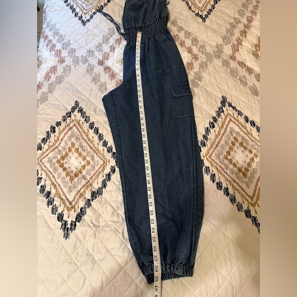 Indulge Denim Blue Elastic Waist Jumpsuit. Size X-Large. NWT - Picture 8 of 10
